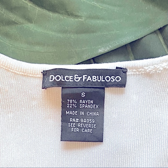 Dolce & Fabuloso White Embellished Scoop Neck Stretchy Tank Top S (Women’s) - Picture 3 of 7